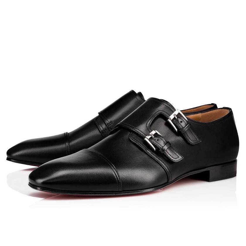 Men's Christian Louboutin Mortimer Calf Dress Shoes - Black [6184-209]